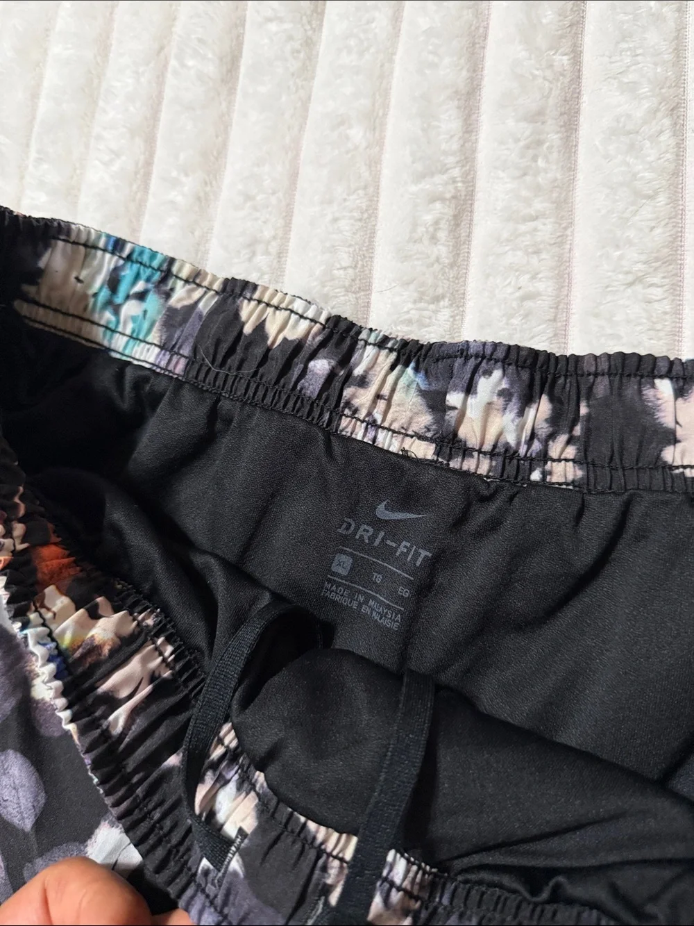 Nike Black Multicolor Floral Running Shorts | Size XL